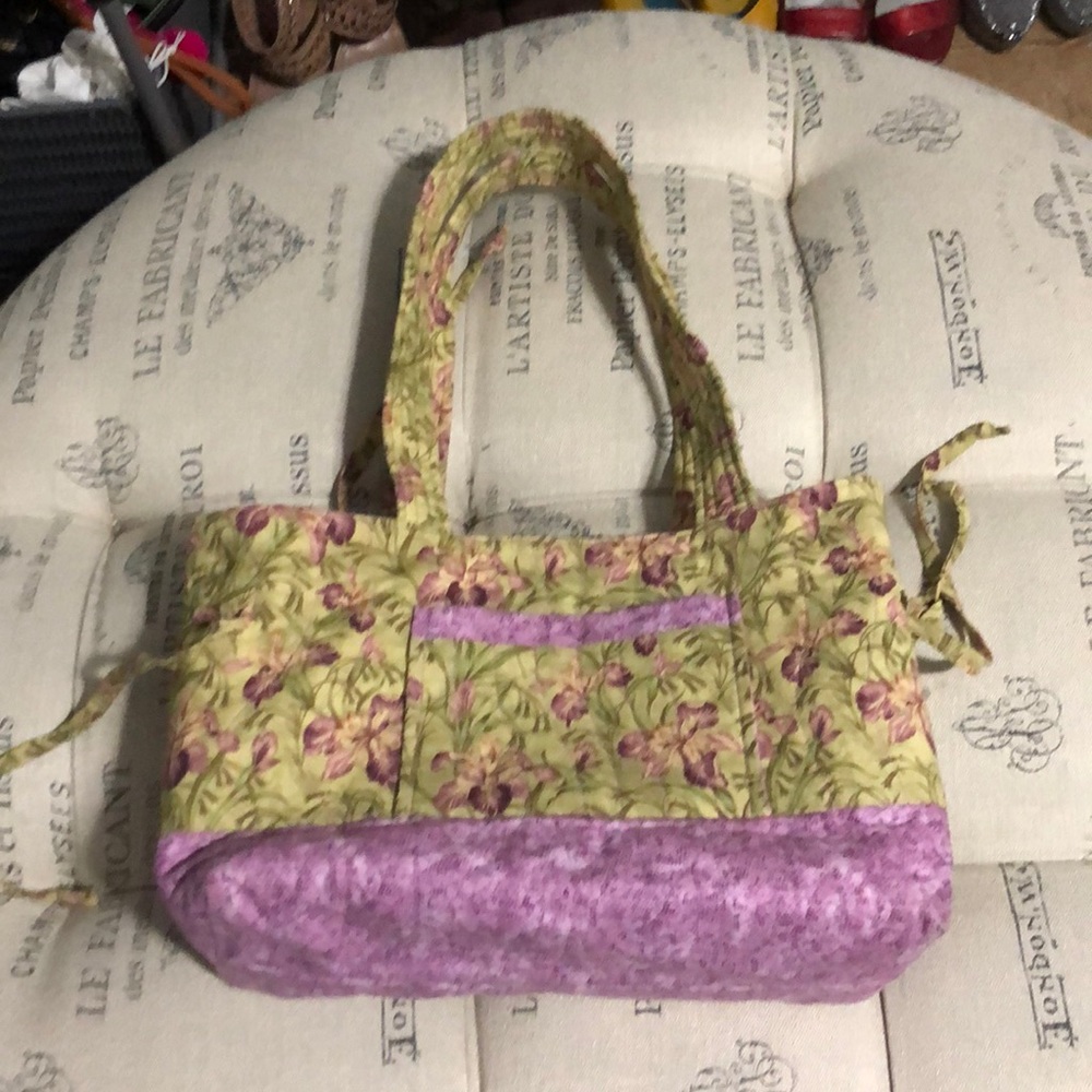 Homemade iris print tote